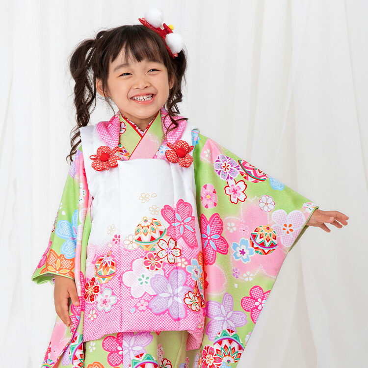 楽天市場】【レンタル】七五三 着物 3歳 被布セット 女の子 11点フル
