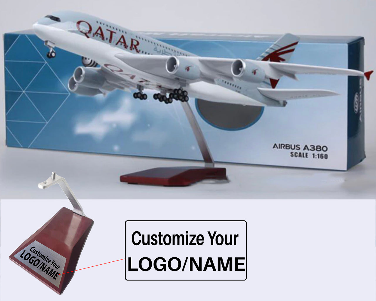 Qatar Airways Airbus A380 Airplane Model (1/160 Scale) – Aviation Shop