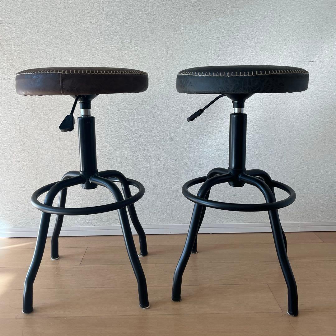 スツール 丸椅子 高さ調節 ブラウンとブラック スツール ラウンドキャスター 高さ調整 （ 法人限定 椅子 キャスター