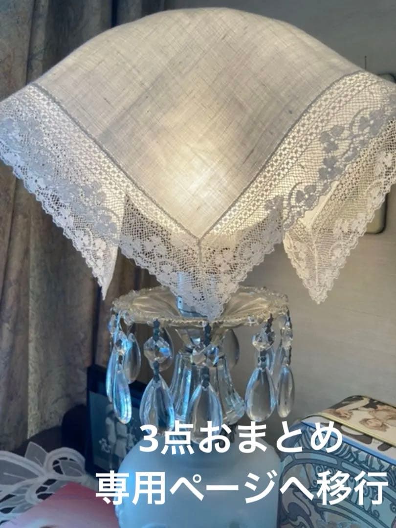 1997年アイリッシュリネンポケットチーフ繊細な手作業レースドイリーヴィンテージ アンティークリネン＆レースドイリー/手刺繍ドイリー【なららん】