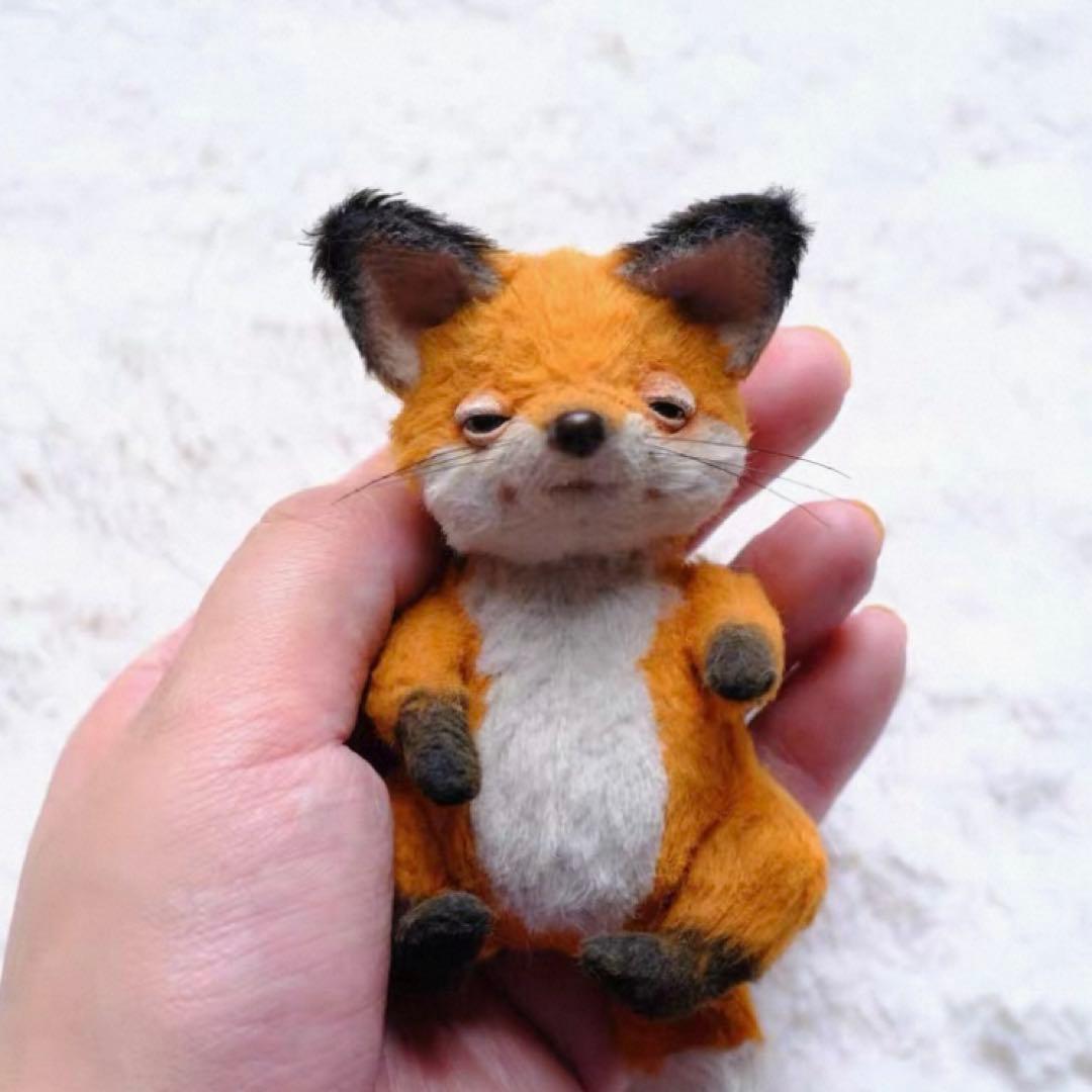 目を閉じれば 仔キツネ アーティストベア 海外作家様 ハンドメイド ぬいぐるみ