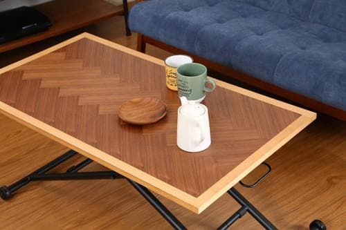 《新品・送料無料》昇降テーブル　シルビア　ツートン