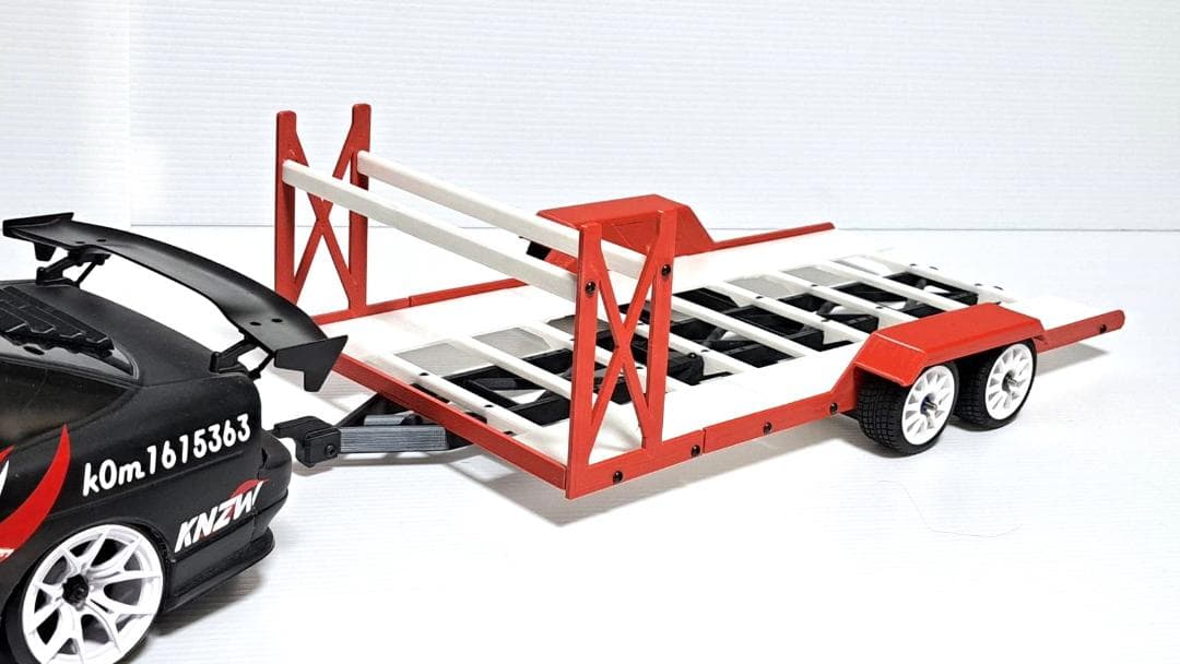 1/10　ラジコン用　車載トレーラー　低床タイプ 2軸仕様 タイヤラック付き 1/10 ラジコン用 車載トレーラー 低床タイプ 2軸仕様 タイヤラック付き