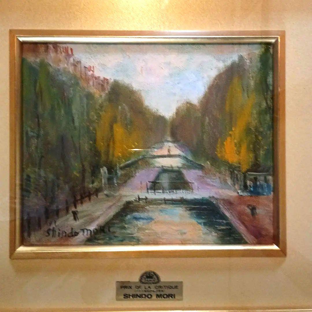 絵画　油彩　Shindo Mori サンマルタン運河　F3 　森真道　S 絵画 油彩 Shindo Mori サンマルタン運河 F3 森真道 S - メルカリ