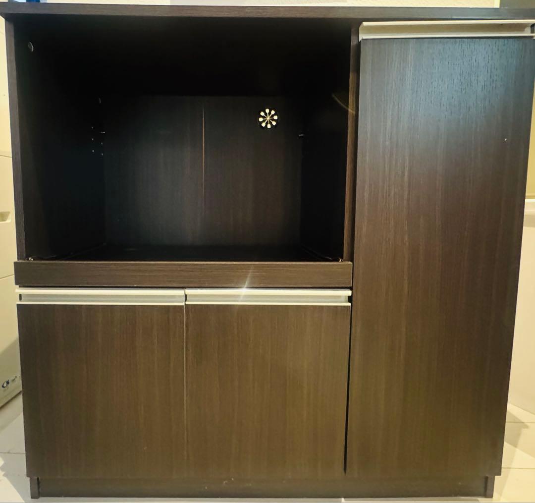 ニトリ レンジ台 キッチン収納 ダークブラウン （8890770） ニトリ（NITORI） 家電たっぷり収納レンジ台 幅80cm (LBR