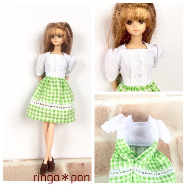 27cmドールサイズのワンピースの型紙（ジェニー、リカちゃんママなど