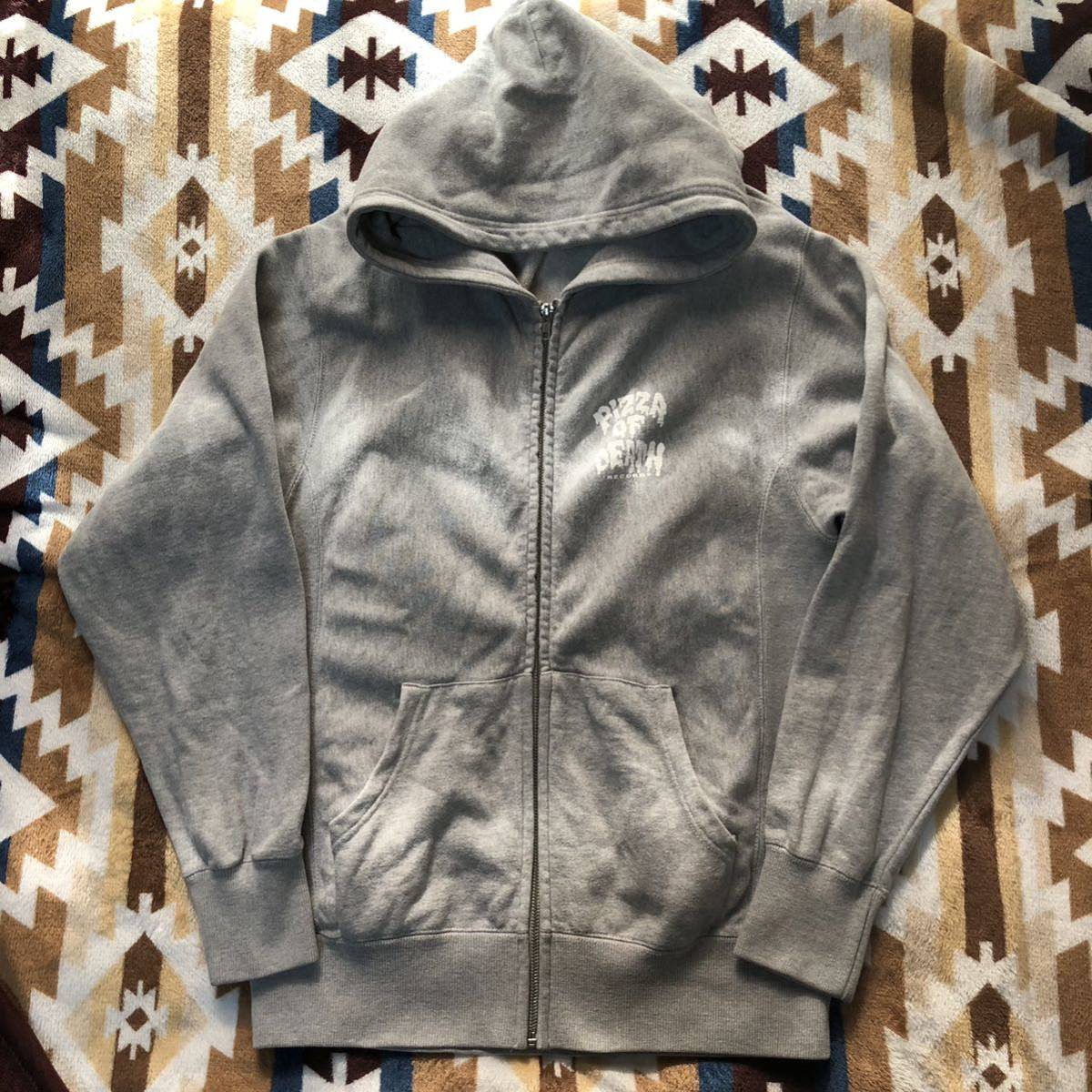 PIZZA OF DEATH リバースウィーブ スウェット パーカー グレー M